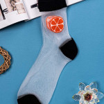 Носки женские длинные. Апельсин. Сетка. Тип36. Черный.