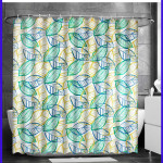 Штора для ванной. Листва. С кольцами.