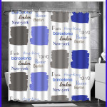 Штора для ванной. Города. С кольцами.