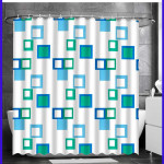 Штора для ванной. Прямоугольники. С кольцами.