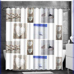 Штора для ванной. Love forever. С кольцами.