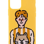 Чехол 2D принт для Apple Iphone 11 Pro. Желтый. Рыжий парень с котом.